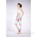 Ladies Rainbow Printed High Waist High Elastic leggings